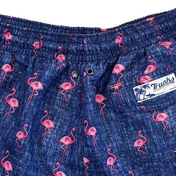Trunks Surf & Swim Shorts Mens Large, Pockets, blue Flamingo/liner Quick Dry - Picture 8 of 8